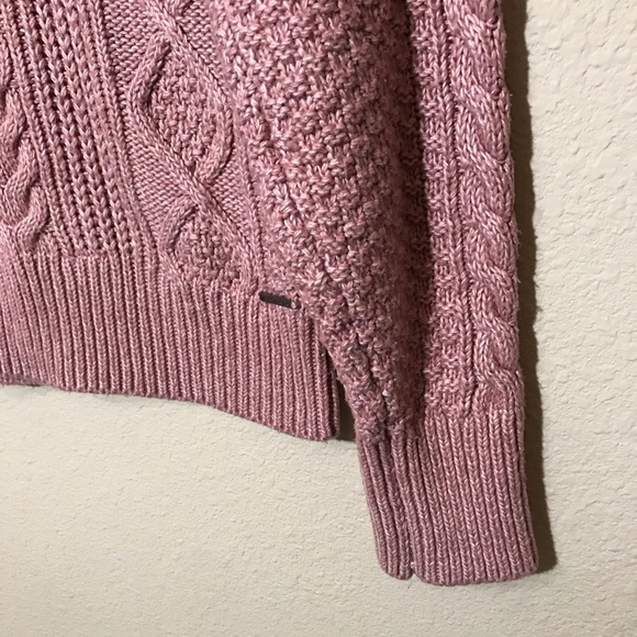 abercrombie & fitch | cozy pink cable knit mock-neck sweater - Picture 5 of 12